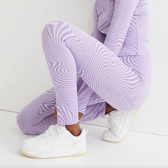 H&M purple jersey printed leggings - Picture 1 of 5